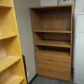 Oak 2 Drawer 3 Shelf Adjustable Storage Cabinet, Locking